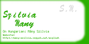 szilvia many business card