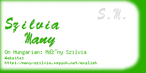 szilvia many business card